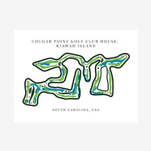 Cougar Point Golf Club House Golf Course Prints, South Carolina, Golf Map Artwork