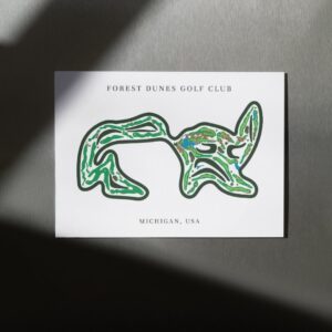 Forest Dunes Golf Club Golf Course Prints, Michigan, Golf Map Artwork