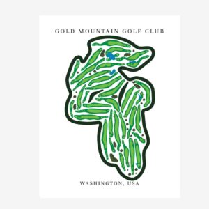Gold Mountain Golf Club Golf Course Prints, Washington, Golf Map Artwork