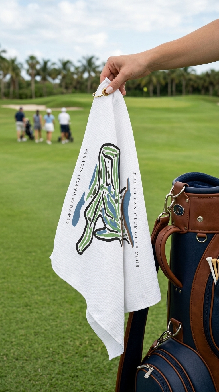 The Ocean Club Golf Club Golf Course Prints, Paradise Island – Bahamas | Golf Course Print Towels | Golf Course Microfiber - Image 3