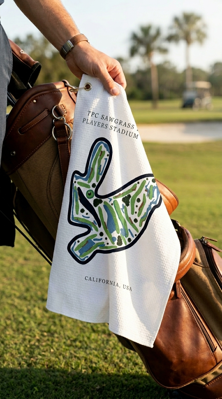 TPC Sawgrass Players Stadium Golf Course Prints, California | Golf Course Print Towels | Golf Course Microfiber - Image 4