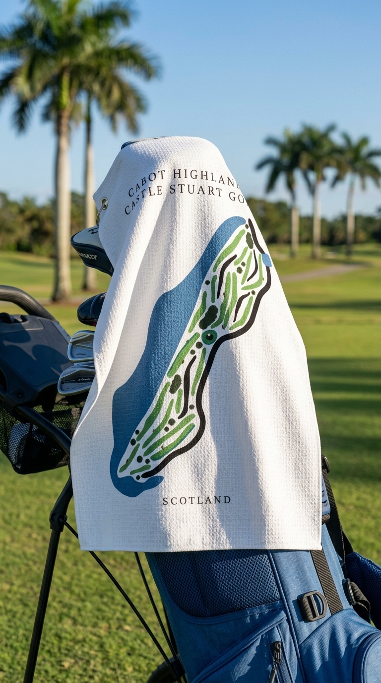 Cabot Highlands Castle Stuart Golf Course Prints, Scotland | Golf Course Print Towels | Golf Course Microfiber - Image 2