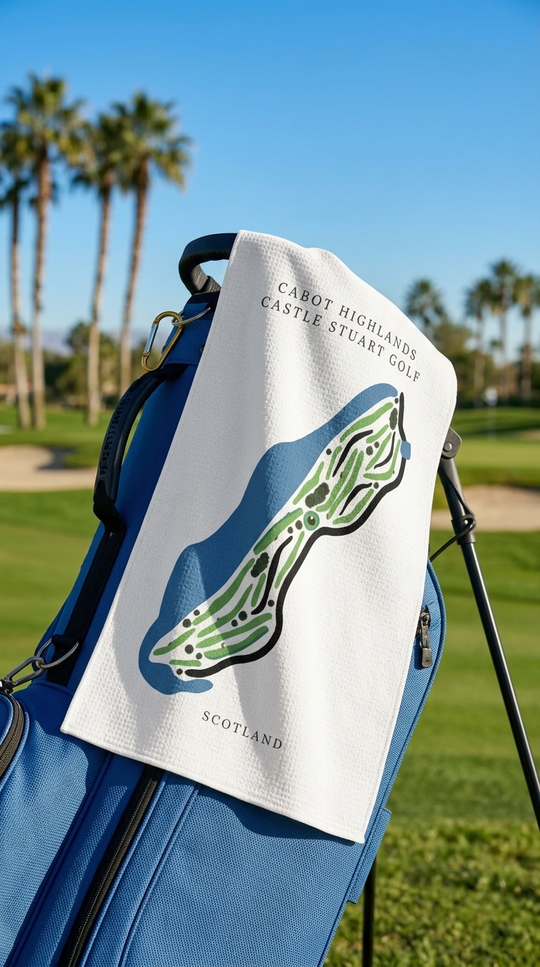 Cabot Highlands Castle Stuart Golf Course Prints, Scotland | Golf Course Print Towels | Golf Course Microfiber