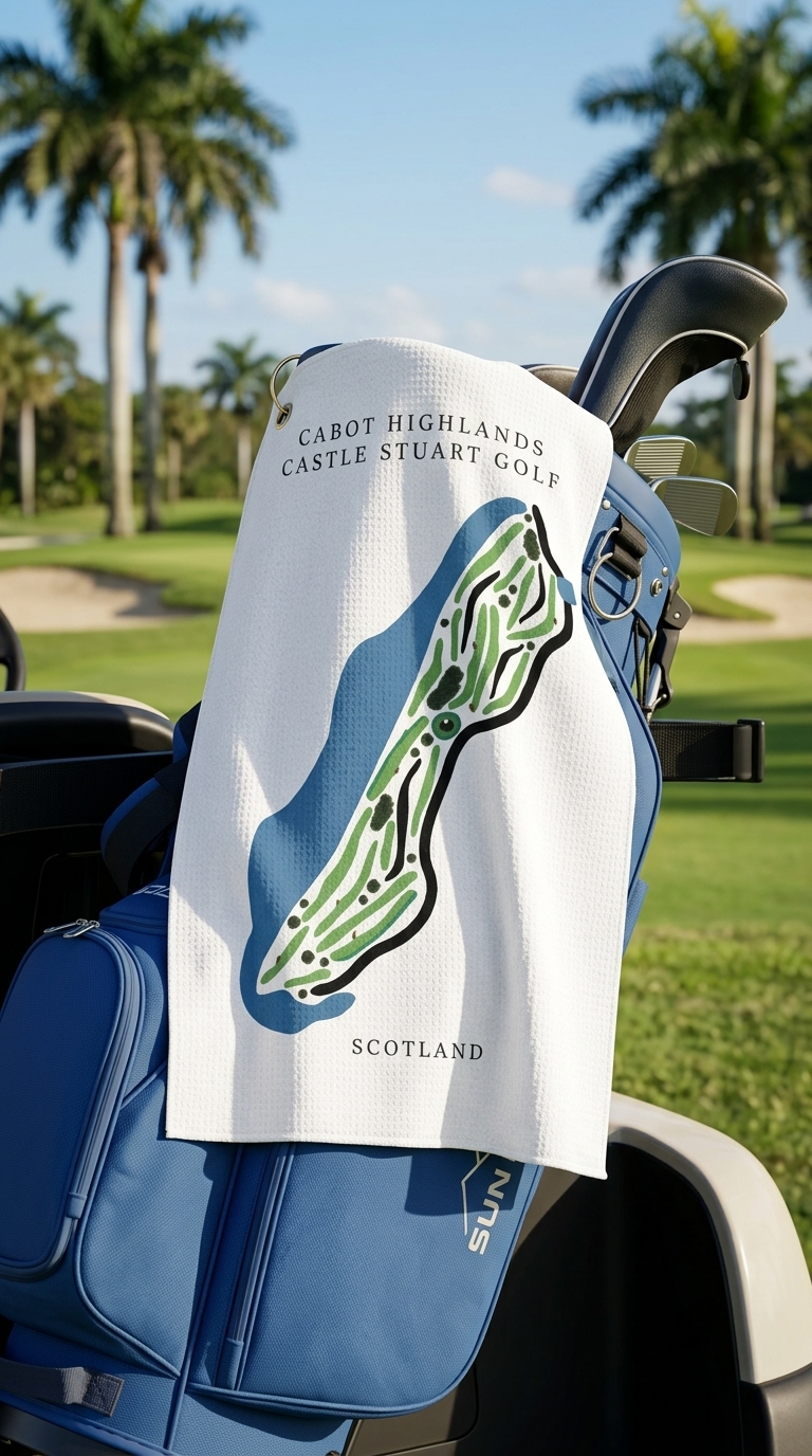 Cabot Highlands Castle Stuart Golf Course Prints, Scotland | Golf Course Print Towels | Golf Course Microfiber - Image 4