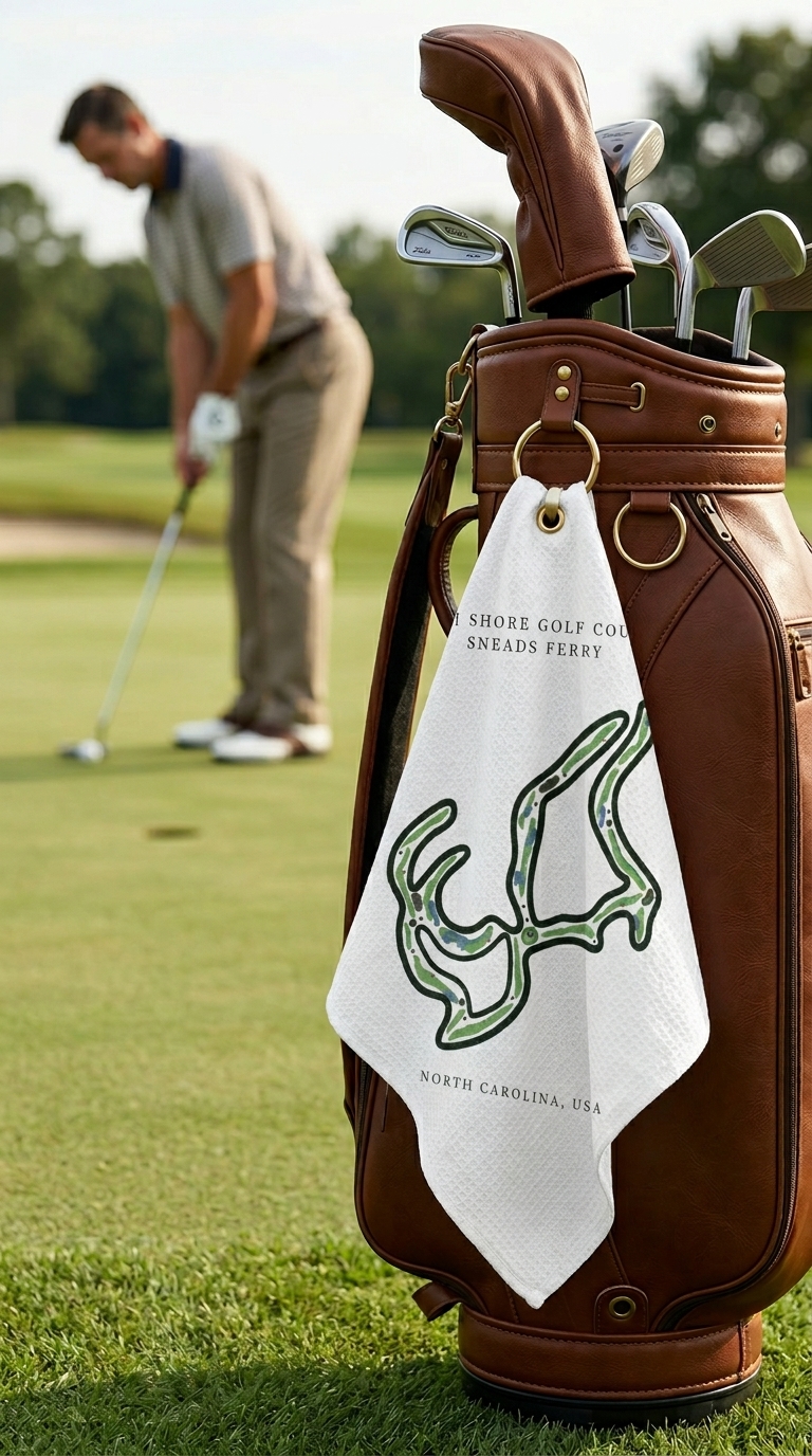 North Shore Golf Course Golf Course Prints, North Carolina | Golf Course Print Towels | Golf Course Microfiber - Image 4