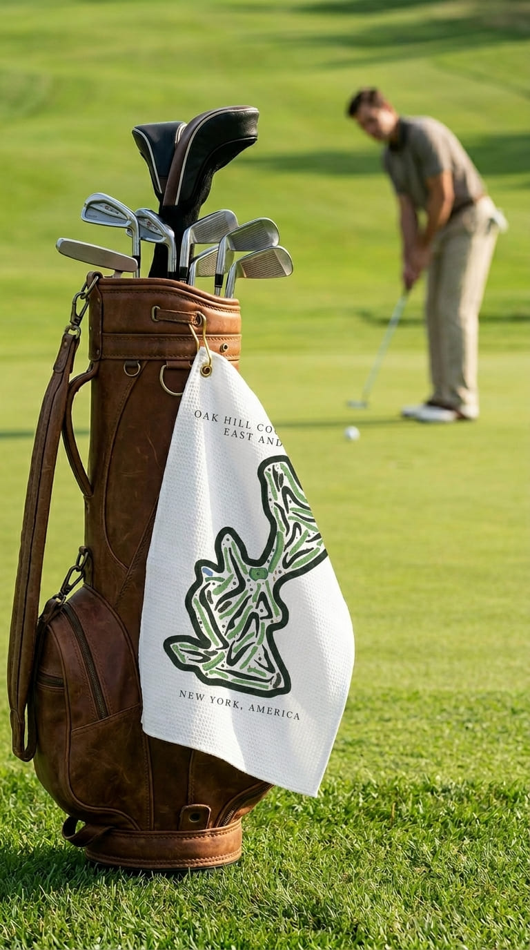 Oak Hill Country Club East & West, Golf Course Print, New York | Golf Course Print Towels | Golf Course Microfiber - Image 2