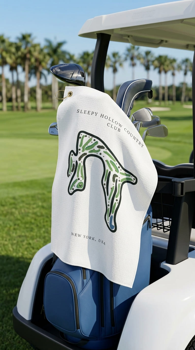 Sleepy Hollow Country Club Golf Course Print, New York | Golf Course Print Towels | Golf Course Microfiber - Image 2