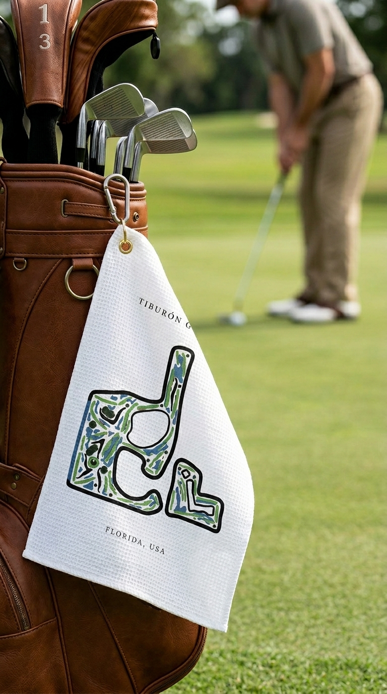 Tiburón Golf Club Golf Course Prints, Florida | Golf Course Print Towels | Golf Course Microfiber - Image 2