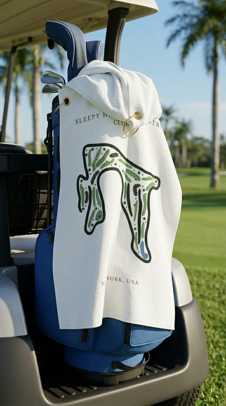 Sleepy Hollow Country Club Golf Course Print, New York | Golf Course Print Towels | Golf Course Microfiber - Image 4