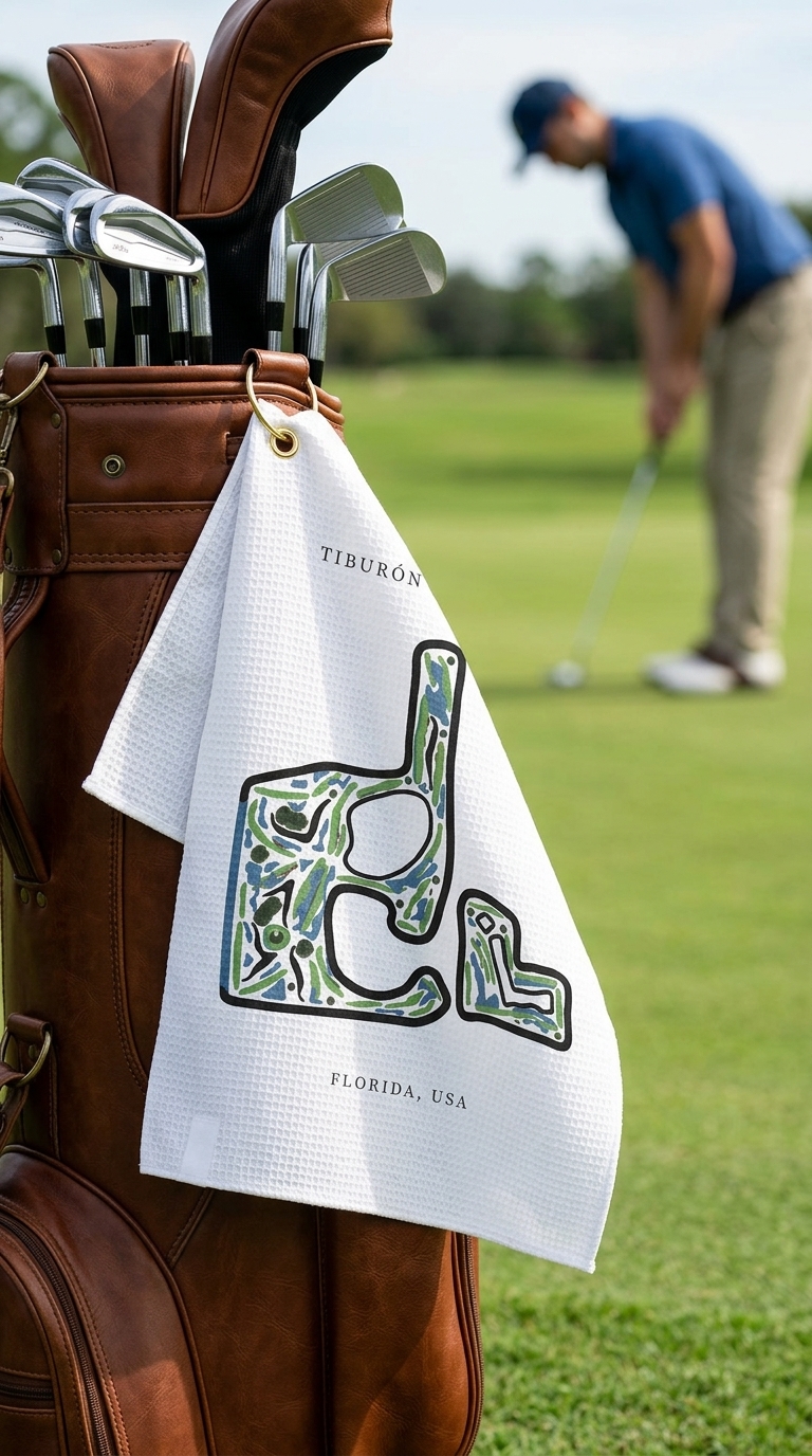 Tiburón Golf Club Golf Course Prints, Florida | Golf Course Print Towels | Golf Course Microfiber - Image 4
