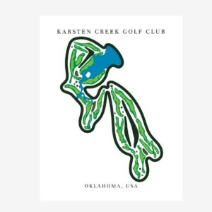 Karsten Creek Golf Club Golf Course Prints, Oklahoma, Golf Map Artwork