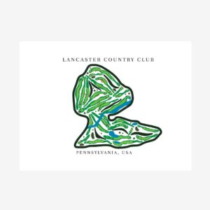 Lancaster Country Club Golf Course Prints, Pennsylvania, Golf Map Artwork