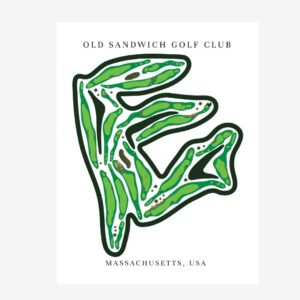 Old Sandwich Golf Club Golf Course Prints, Massachusetts, Golf Map Artwork