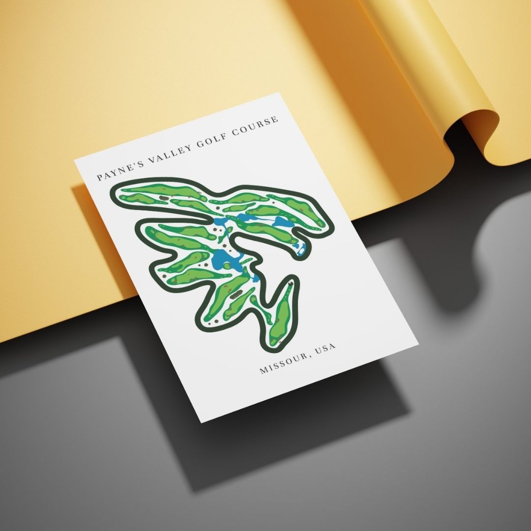 Payne's Valley Golf Course Prints, Missouri, Golf Map Artwork