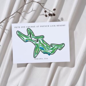 Pete Dye Course at French Lick Resort Golf Course Prints, Indiana, Golf Map Artwork