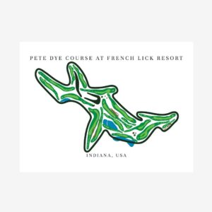 Pete Dye Course at French Lick Resort Golf Course Prints, Indiana, Golf Map Artwork