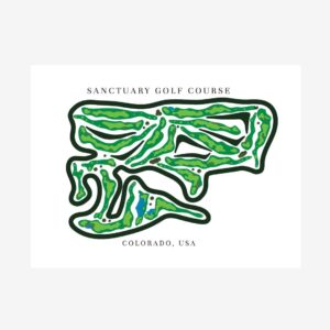 Sanctuary Golf Course Golf Course Prints, Colorado, Golf Map Artwork