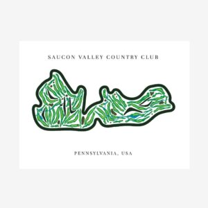 Saucon Valley Country Club Golf Course Prints, Pennsylvania, Golf Map Artwork