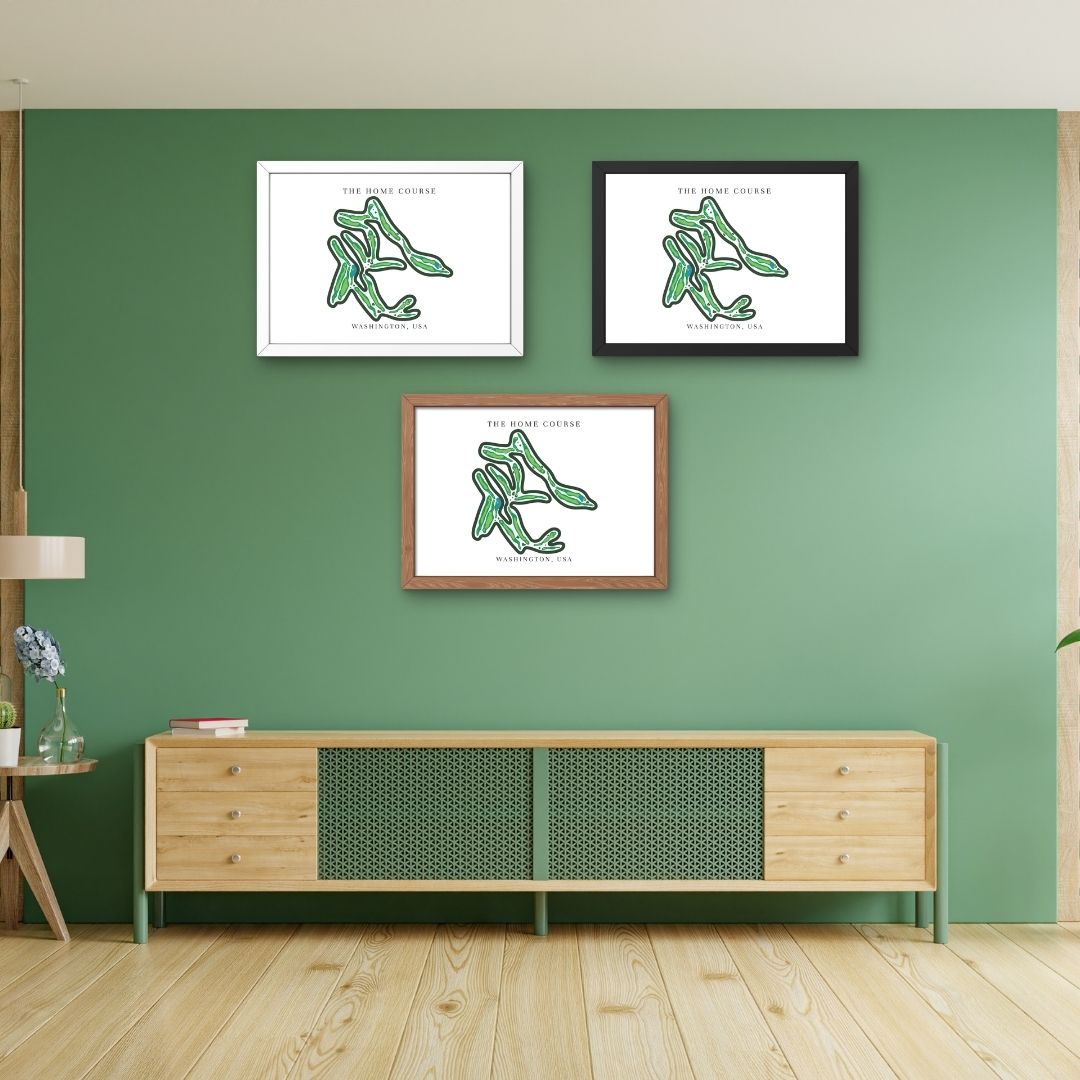 The Home Course Golf Course Prints, Washington, Golf Map Artwork - Image 3