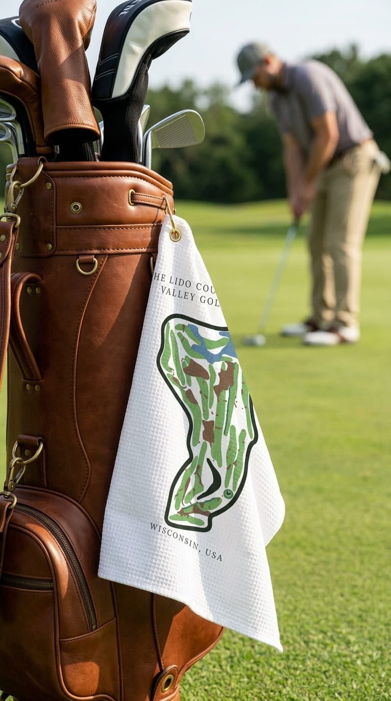 The Lido Course At Sand Valley Golf Resort Wisconsin | Golf Course Print Towels | Golf Course Microfiber - Image 3