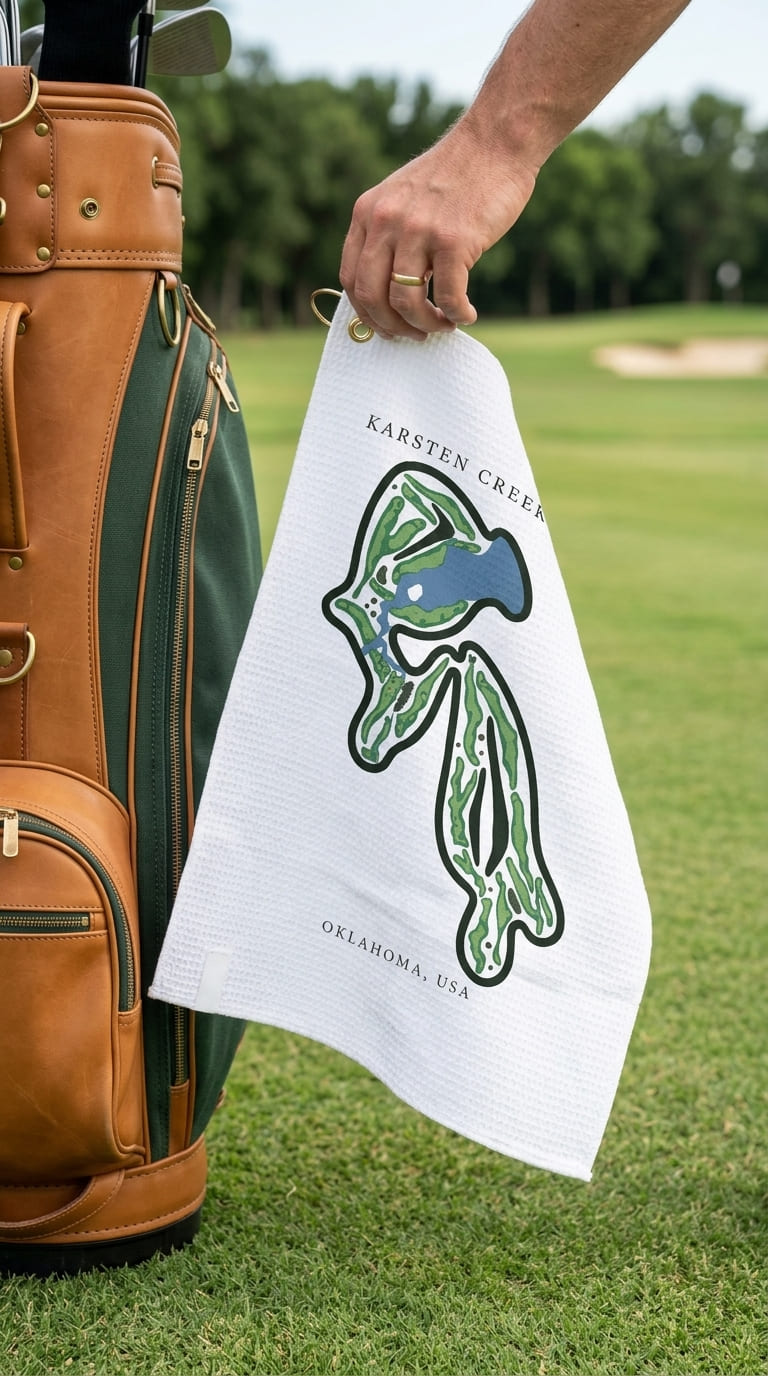 Karsten Creek Golf Club, Oklahoma | Golf Course Print Towels | Golf Course Microfiber