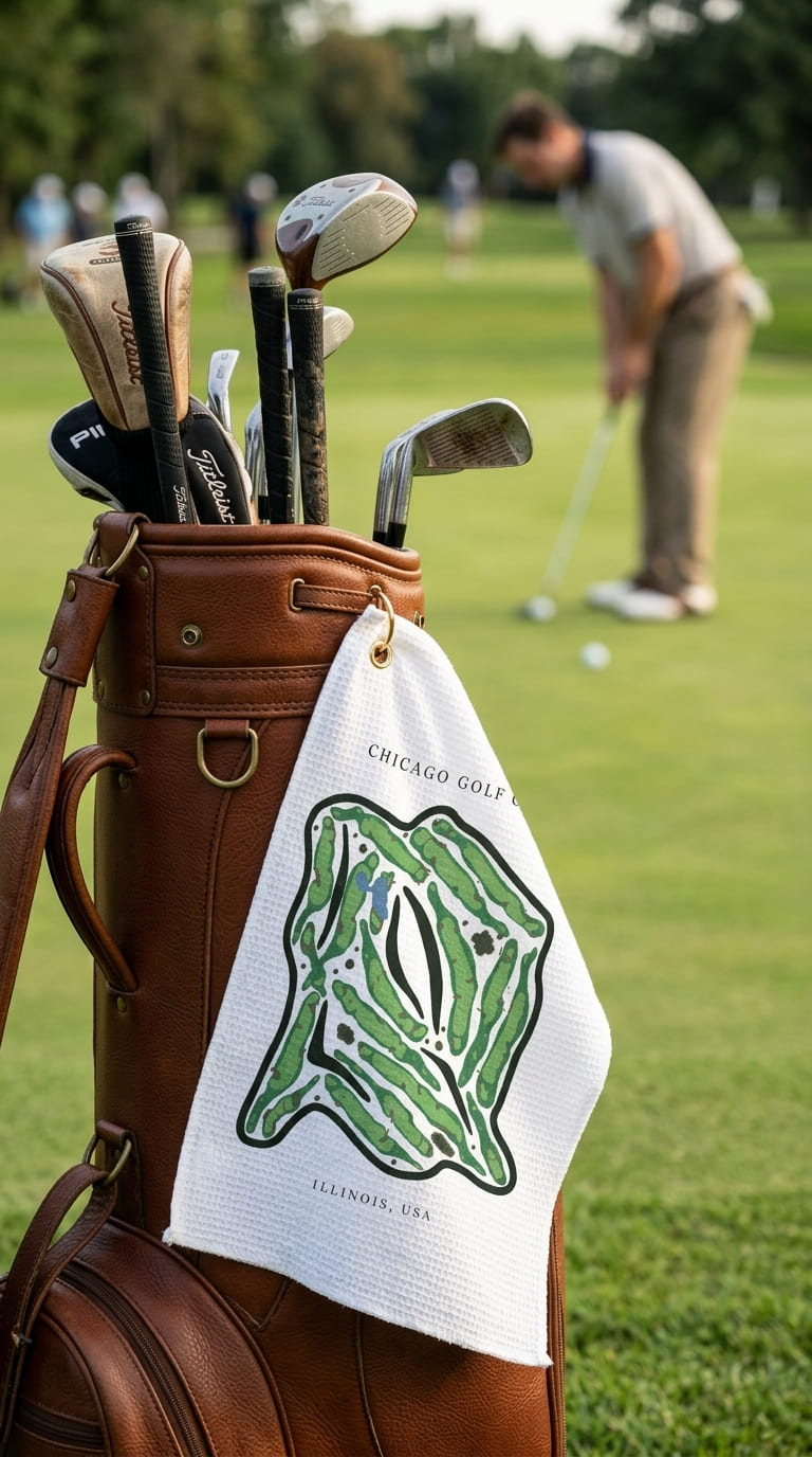 Chicago golf club Illinois | Golf Course Print Towels | Golf Course Microfiber - Image 2