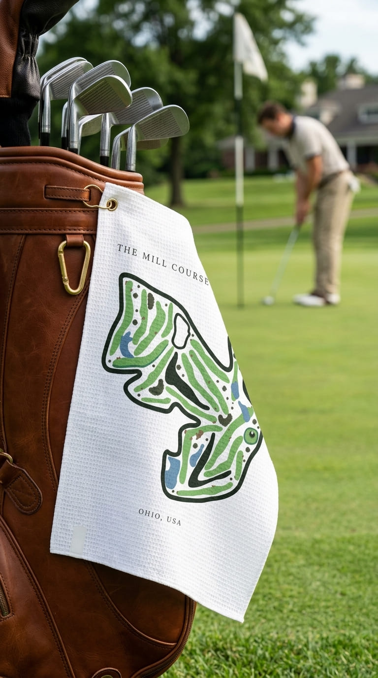 The Mill Course Cincinnati Ohio | Golf Course Print Towels | Golf Course Microfiber