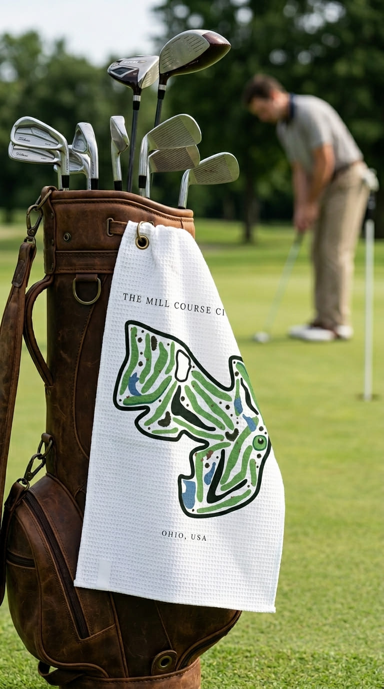 The Mill Course Cincinnati Ohio | Golf Course Print Towels | Golf Course Microfiber - Image 3