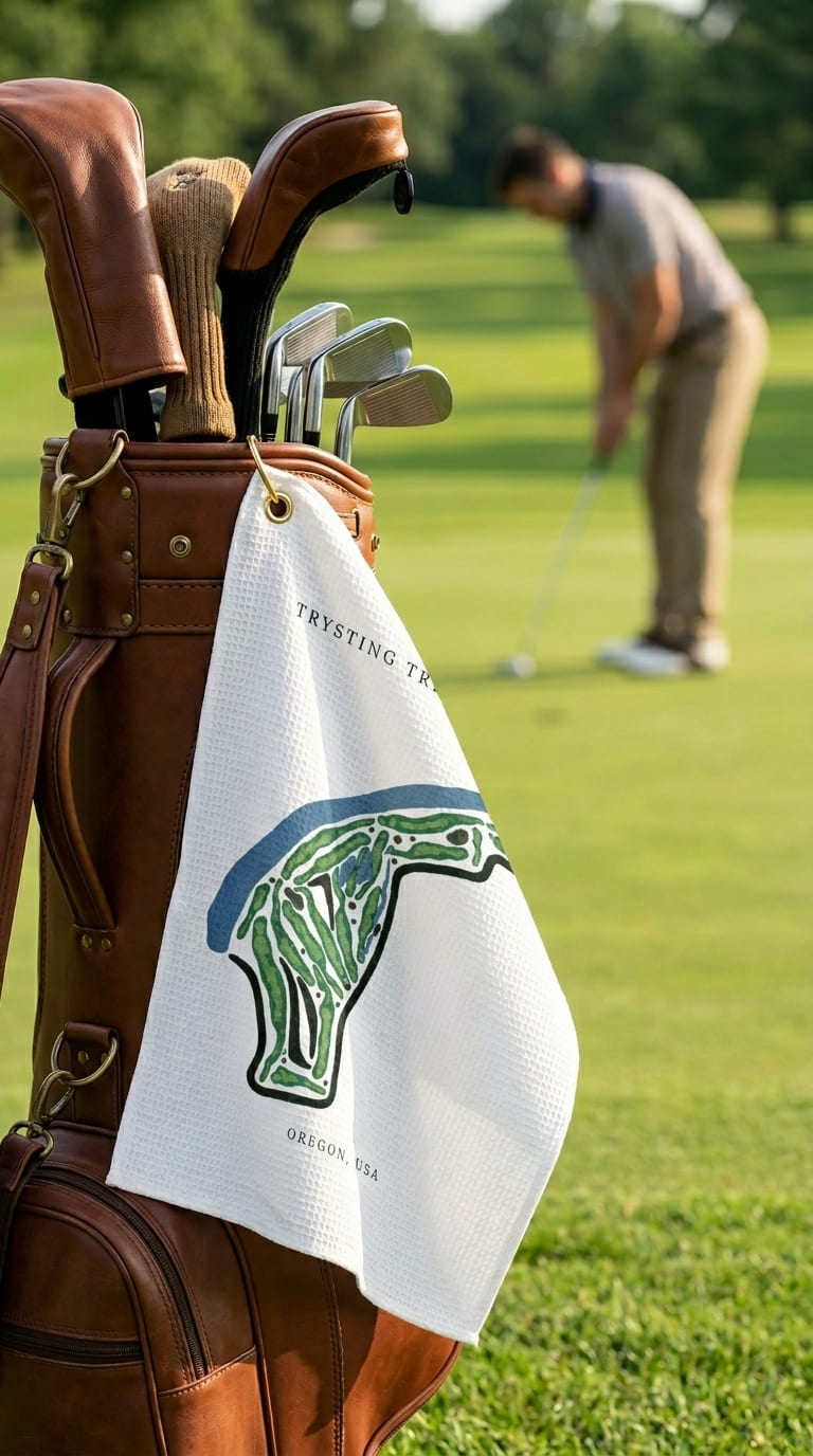 Trysting Tree Golf Club, Oregon | Golf Course Print Towels | Golf Course Microfiber - Image 2