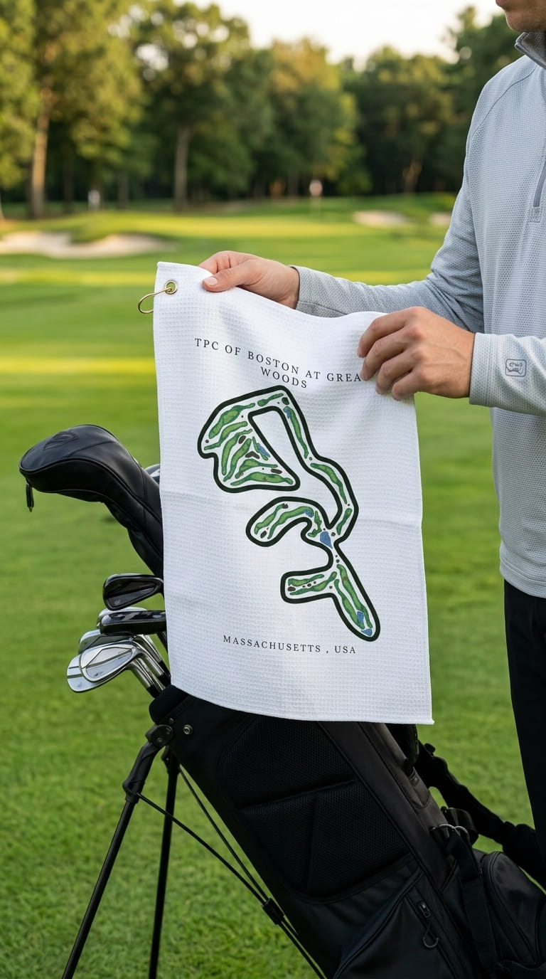 TPC of Boston at Great Woods, Massachusetts | Golf Course Print Towels | Golf Course Microfiber - Image 3