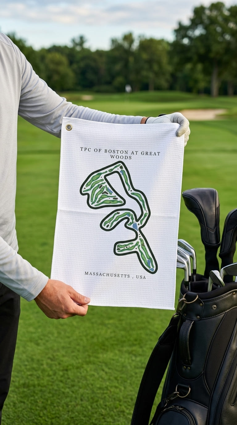 TPC of Boston at Great Woods, Massachusetts | Golf Course Print Towels | Golf Course Microfiber - Image 4